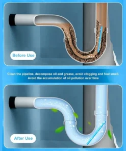 Pipe Cleaning Sticks Oil Decontamination Kitchen Toilet Bathtub Drain Cleaner 12 Ps