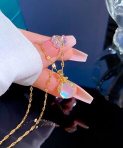 Fashion Lady Bug Gold Titanium Necklace