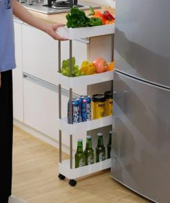 Narrow Type Multi Purpose Gap Storage Trolly Rack Multifunctional Movable Gap Storage Cart