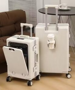 18 Inc multi-functional front open luggage with high quality USB