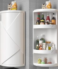 SB 360° Rotating Corner Shelf – Multi-Functional Wall-Mounted Storage Rack with Waterproof Cover