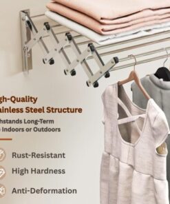 Wall Mounted Clothes Drying Racks Extendable Stainless Steel Airer Dryer Towel Rails Balcony Airer Clothes Dryer (KD074)